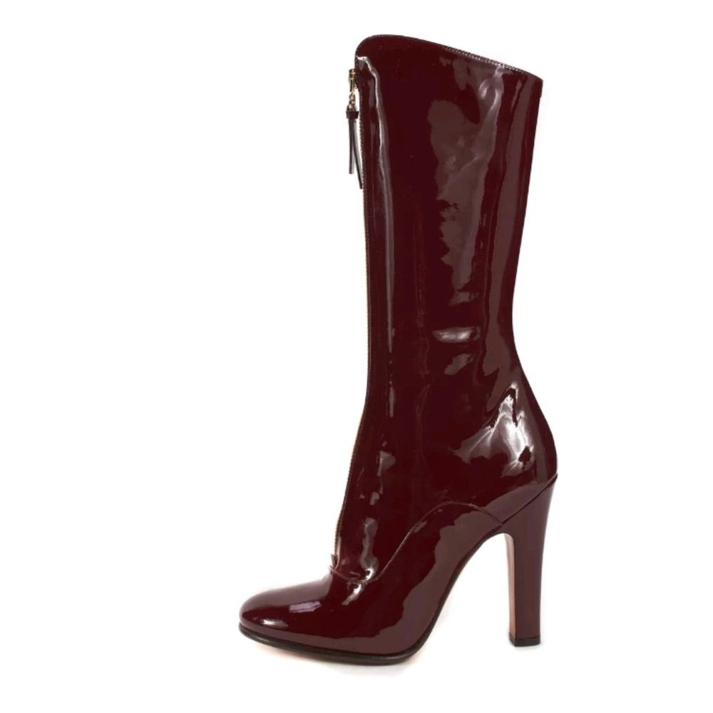 Valentino Burgundy Red Patent Leather Boots